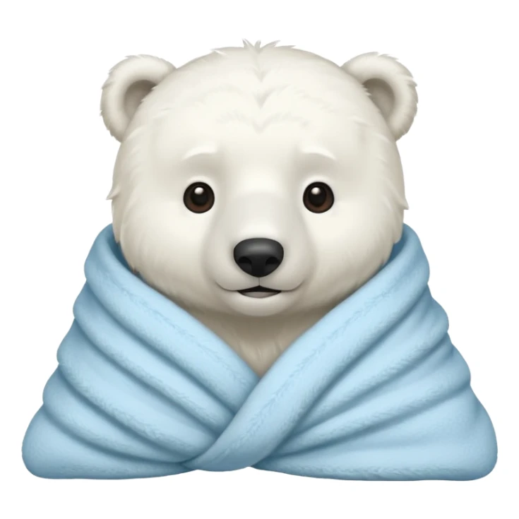 white polar in cozy blanket sticker