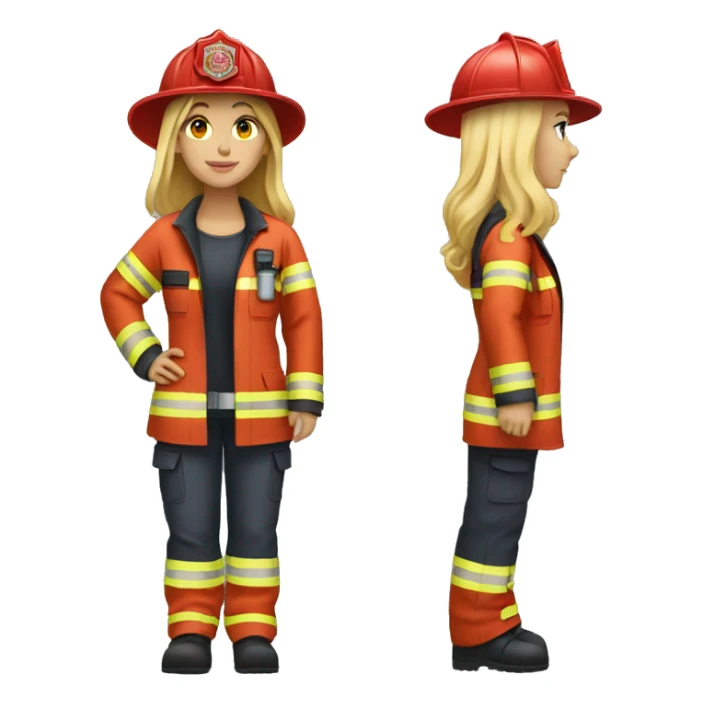 fullbody wear firefighter uniforms blonde woman  sticker