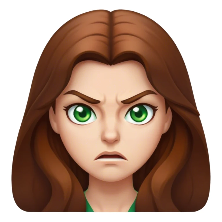 Angry female teacher with long Brown hair and Green eyes sticker