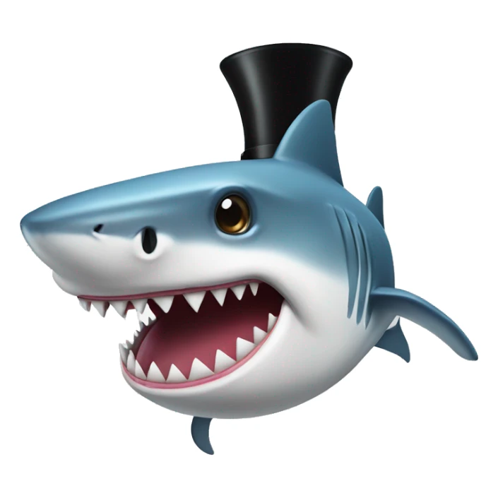 Shark with a top hat sticker