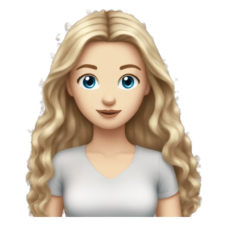 stunning white girl light brown hair blue eyes sticker