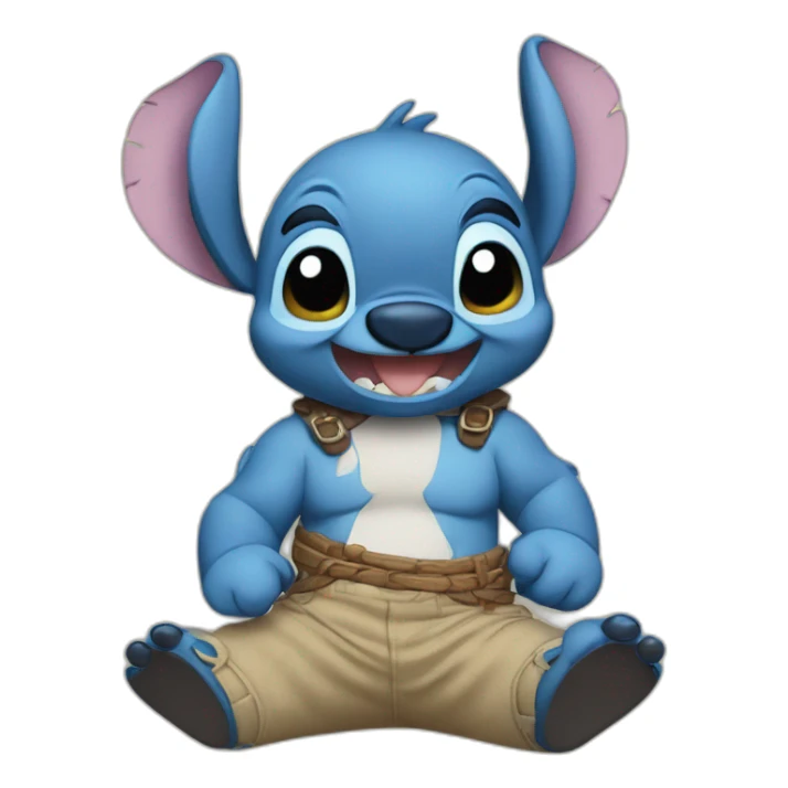 Stitch qui joue du Hautbois sticker