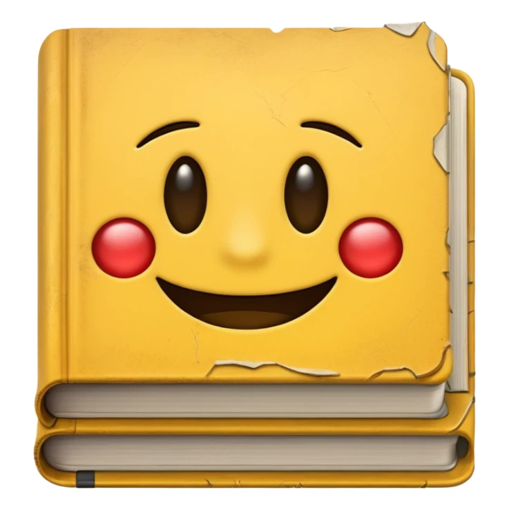 A textbook with the title 'Emoji' written on the cover sticker