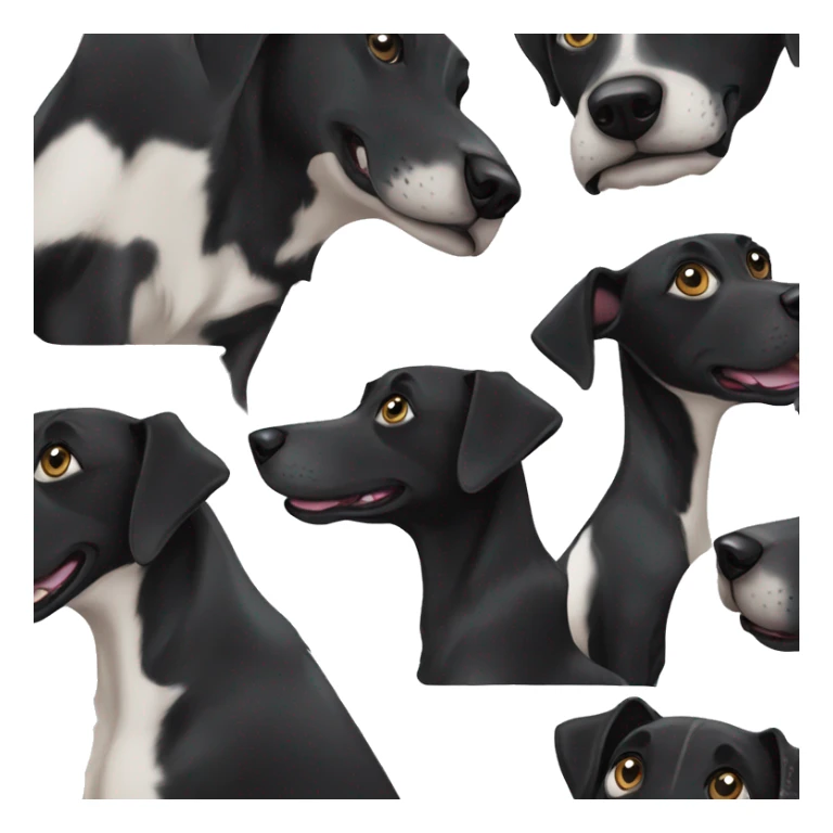 Black dog labrador whippet cross happy face  sticker
