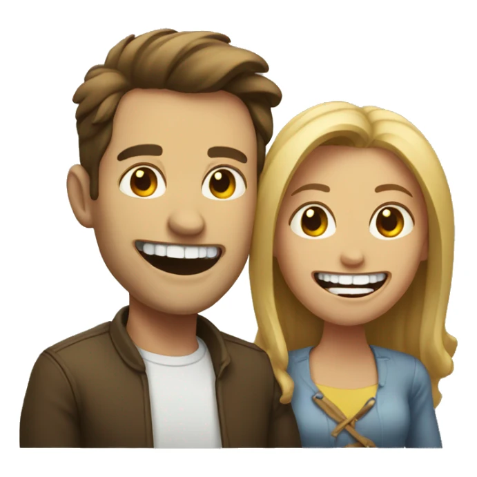 Man and woman with big teeth  sticker