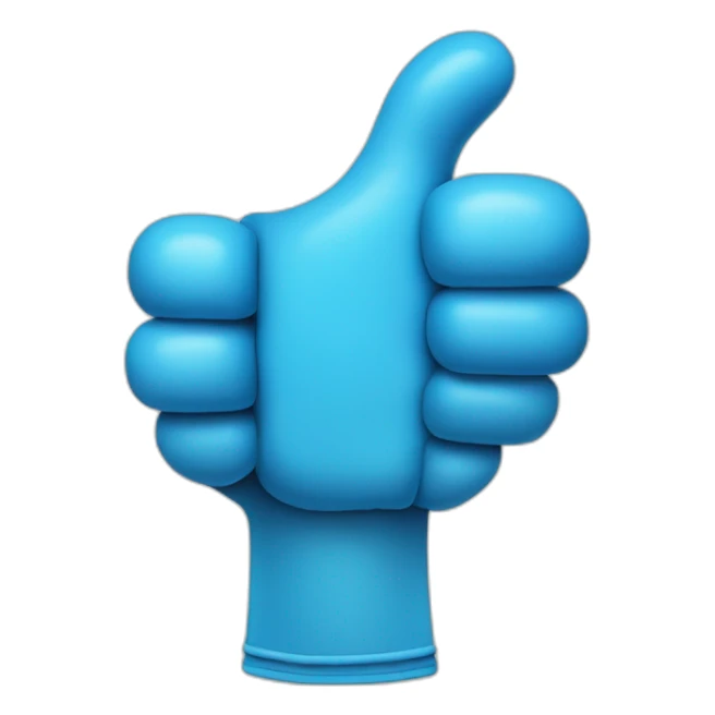 thumbs up blue medical glove sticker