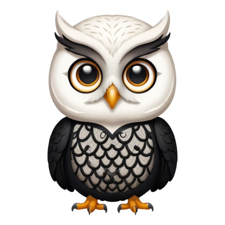 White owl with black lace dress.  sticker