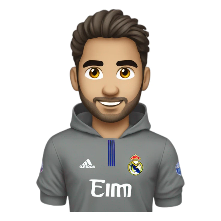 Bebe rubio con el pelo rapado y ojos grises real madrid  sticker