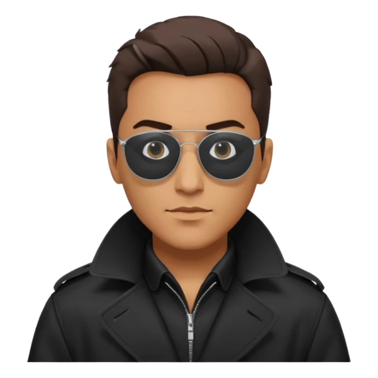 man in black trenchcoat and matrix sunglasses sticker