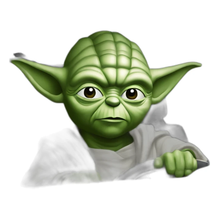 Yoda driving a silver 2001 Honda civic (he had too much ketamine) sticker