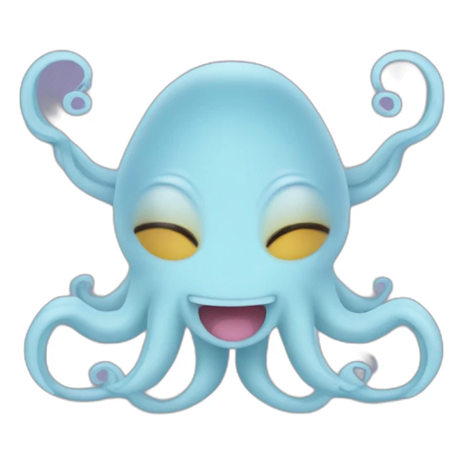 Cute kraken cute face eyes closed making yoga sticker