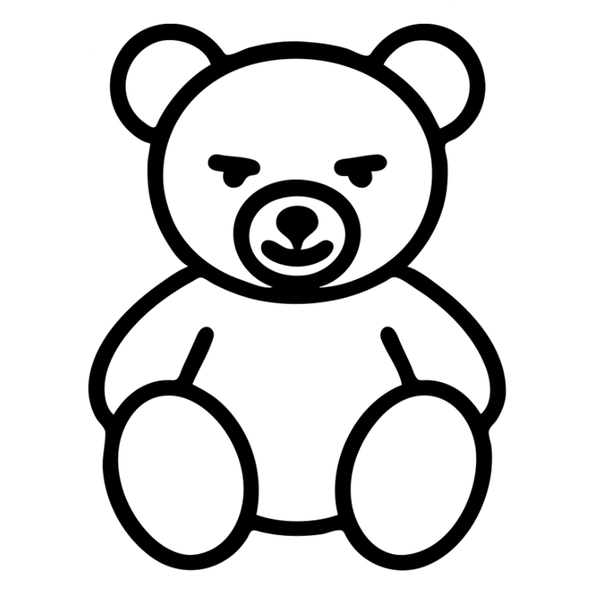 red teddy bear smirking, bold lines, cartoonish sticker