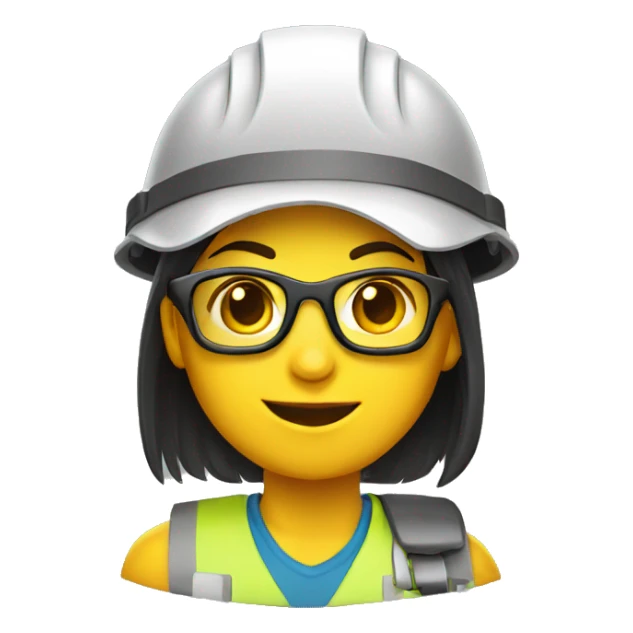 Funny Safety girl construction with glasses sticker