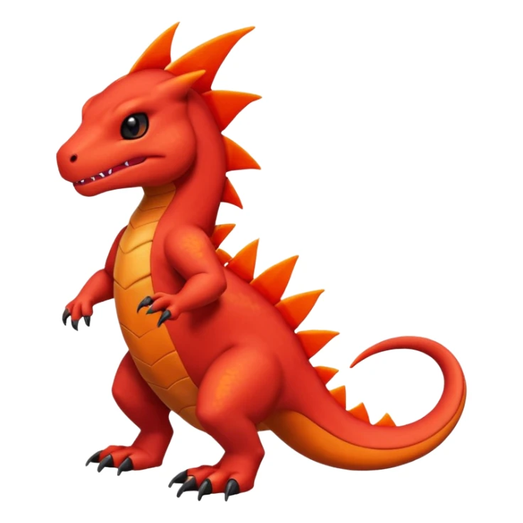 Guilmon-Salandit-Charmeleon-Fakémon-hybrid-creature (full body)  sticker