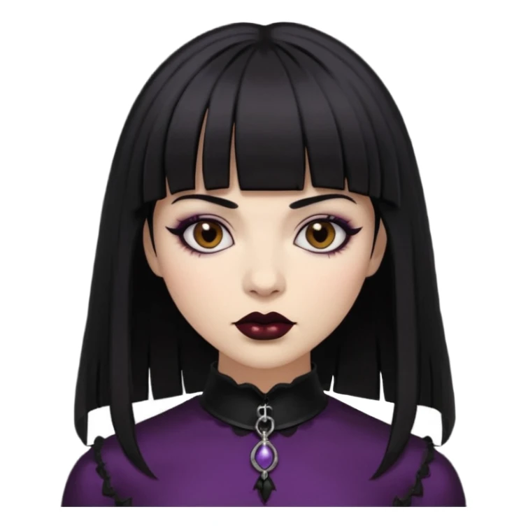 vampira gótica parda de cabelo preto e franja sticker