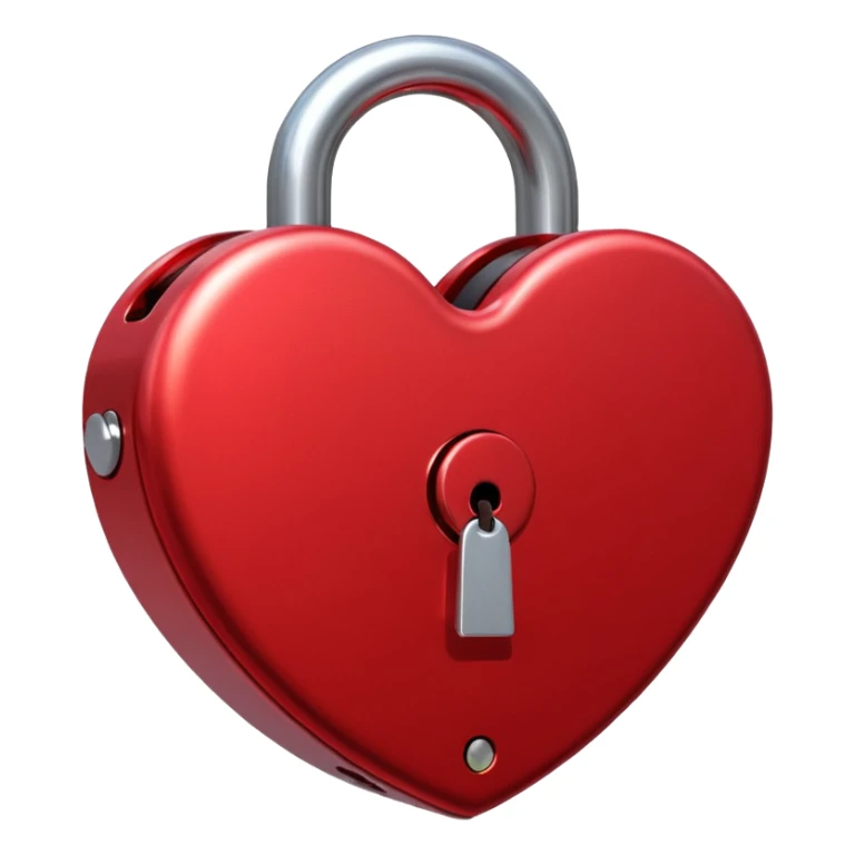 A lock in the shape and colour of a love heart sticker