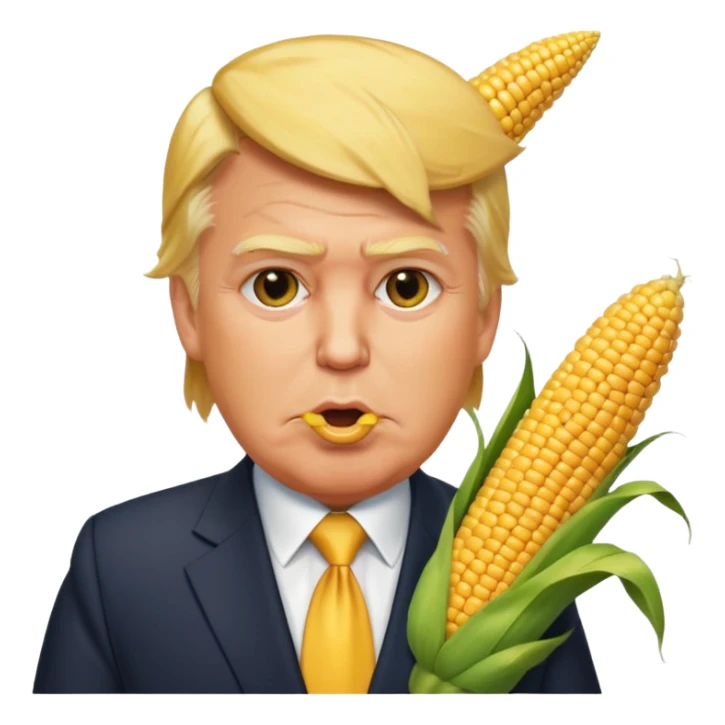 Donald Trump with ear of corn in his mouth sticker
