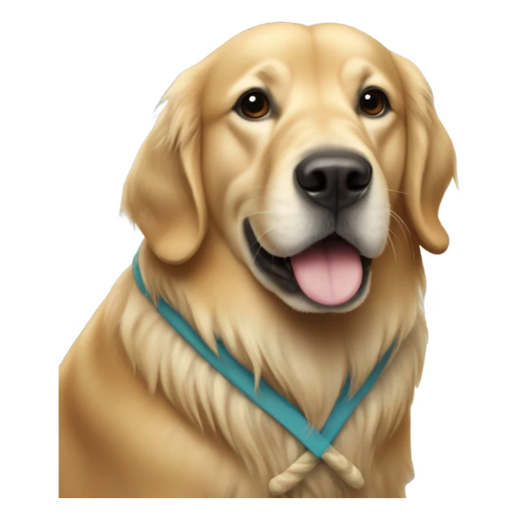 A golden retriever dressed like a walrus sticker