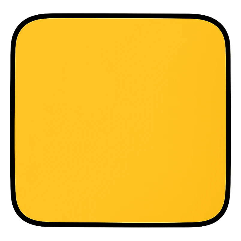 yellow square in Binance brand color, flat-toon style sticker