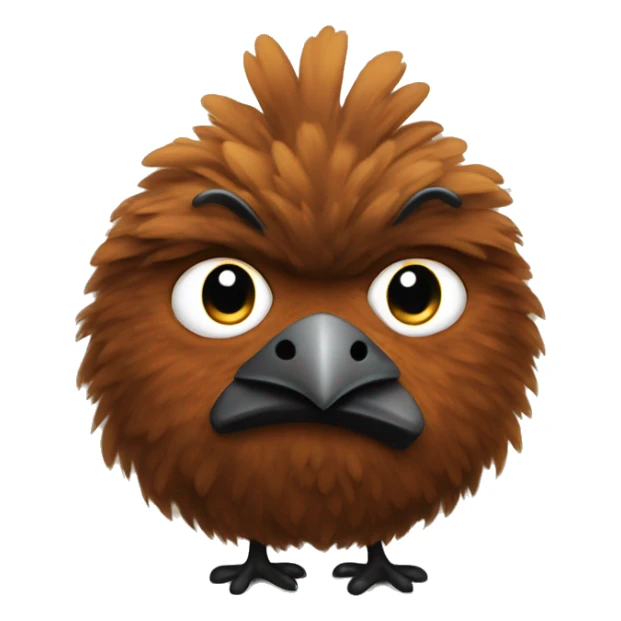 One brown fluffy ninja chicken with black eyes sticker