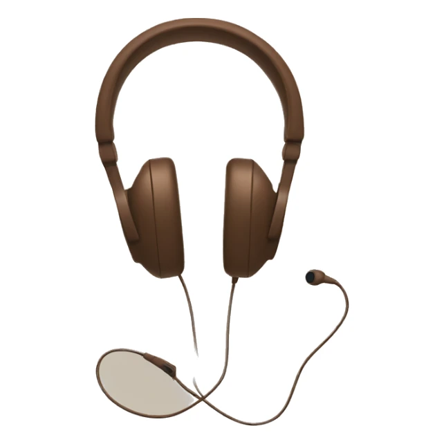 minimalist brown headphones still life  sticker