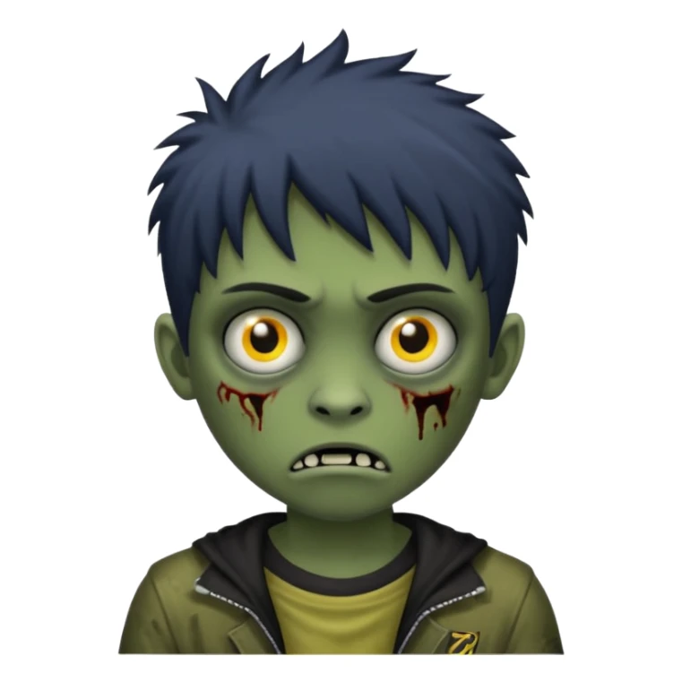 crie um menino zumbi emo sem o rosto deformado sticker