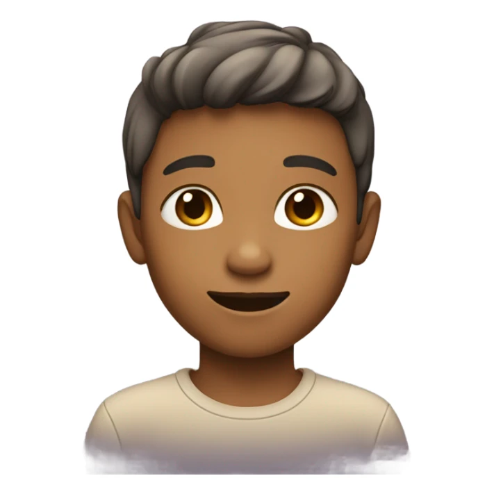 Boy is standing and change his skin tone sticker