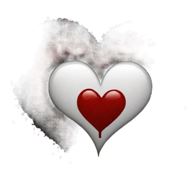 Black heart with blood red sparkles around it sticker