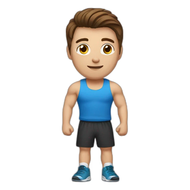 Brown haired guy, who is engaged in a gym sticker