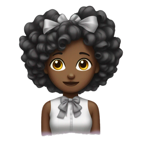 black girl with bow sticker