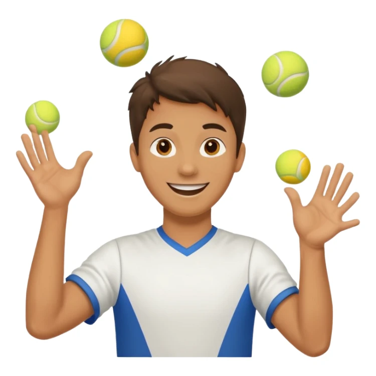 The juggler is tossing two tennis balls sticker