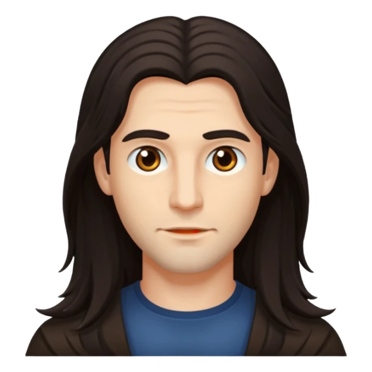 man with long hair sticker