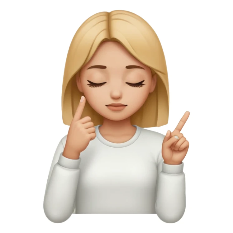 Girl with closed eyes pointing middle finger  sticker