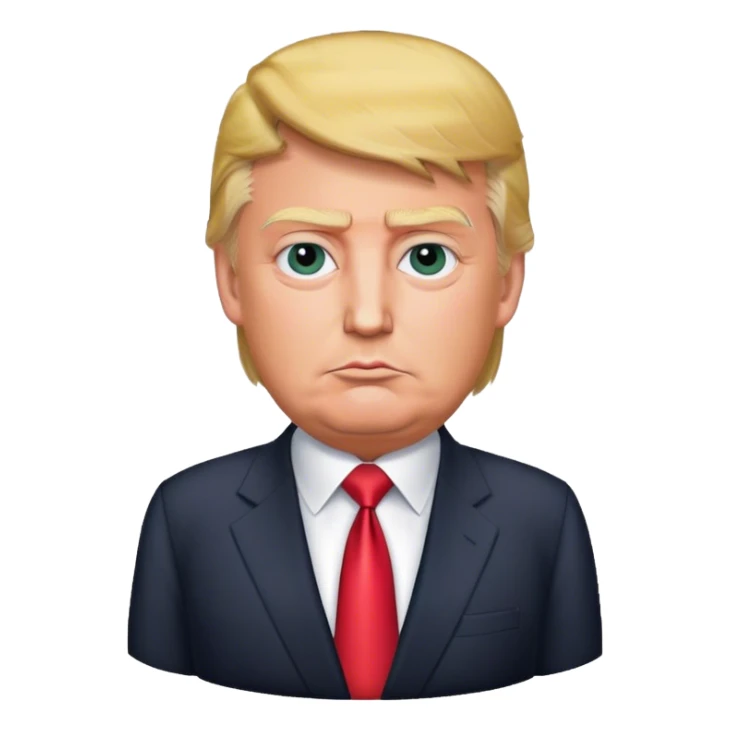 Photorealistic Donald Trump stands in a suit sticker