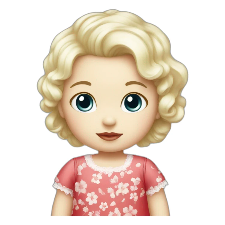 Baby white skin with a red dress Hello Kitty sticker