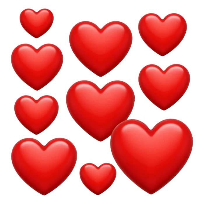 Tipes of red hearts sticker
