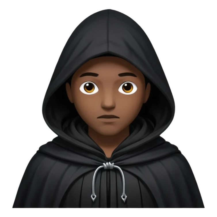 A dark shadowy figure wearing a hooded cloak sticker