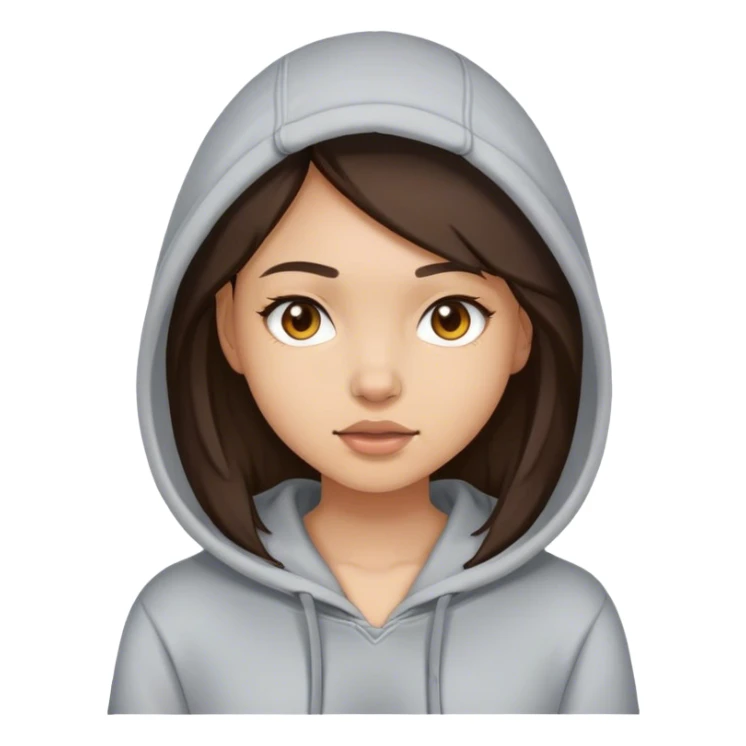 Brunette girl wearing a hoodie sticker