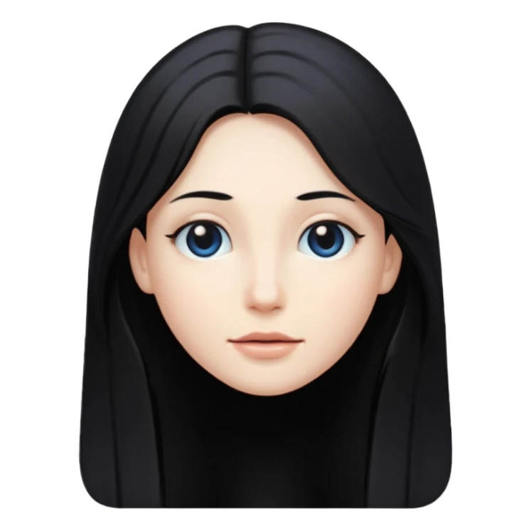 Long black hair  sticker