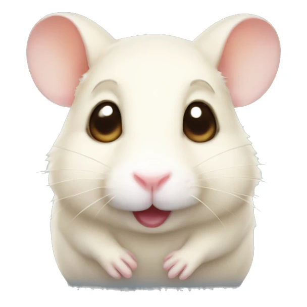 Ivory hamster with winking expression sticker