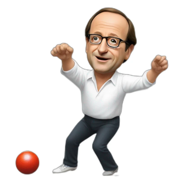 François Hollande qui fait une pétanque sticker