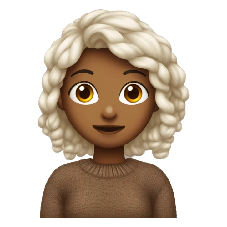 una ragazza con i capelli marroni e occhi scuri con un maglione di natale  sticker