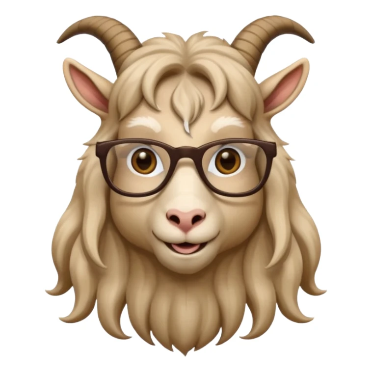 long hair goat with glasses  sticker