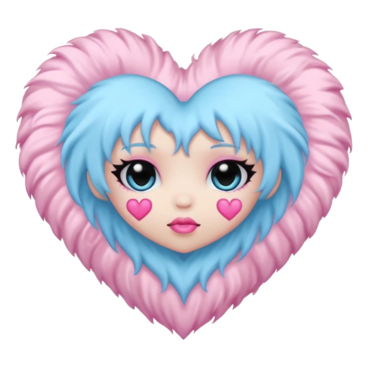 pastel goth heart with baby blue cross sticker