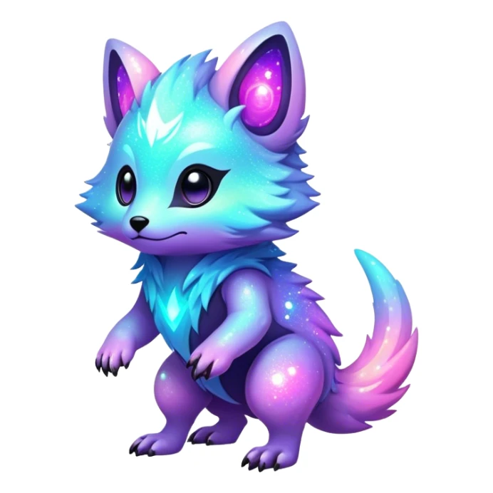 Epic Edgy Cute Colorful Vibrant Sparkly  Shiny Pastel Nebula Modern Vernid-Protogen-creature-animal, full body sticker