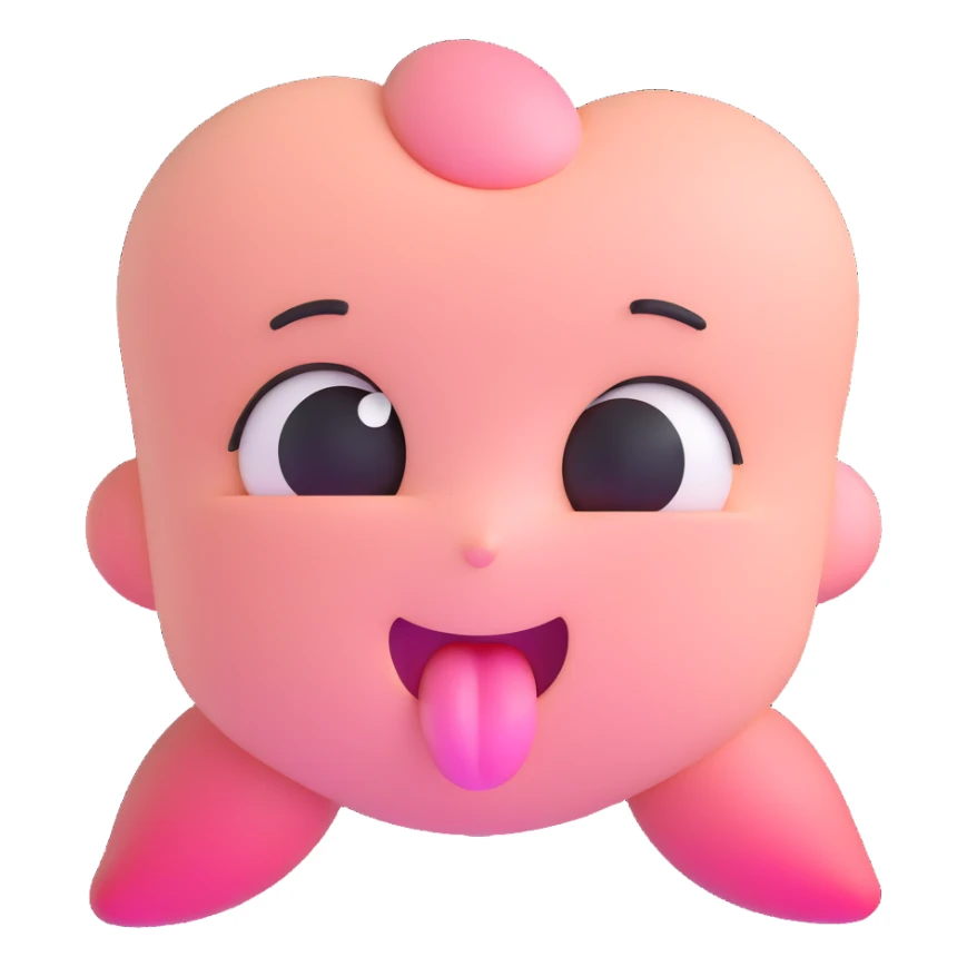 blushing face with eyes rolled up and tongue out sticker