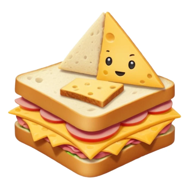 tiny sandwich, minimal style, lunch theme emoji sticker