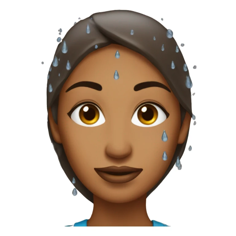 Water droplets on brown woman  sticker