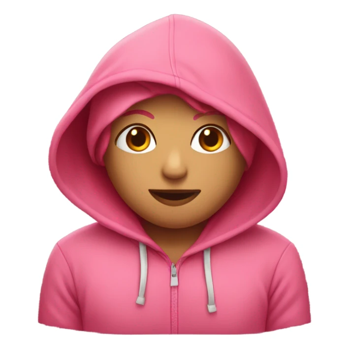 Pink hoodie with a red heart  sticker