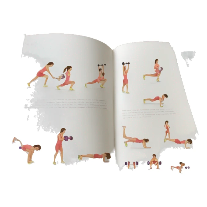 diagram of workout routine inside of a book sticker